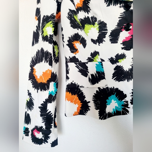 Sandro Paris Women's Luxe Stretch Cotton Blazer Jacket Lined Abstract Small - Picture 6 of 16